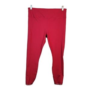 Athleta Red Stretch Jogger Leggins Jeggins Reflective Trim Athleticwear Pants L